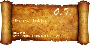 Okenka Tekla névjegykártya